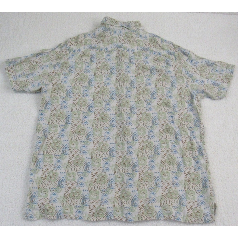 Margaritaville Shirt Men XL Silk Linen Short Sleeve Tropical Print Hawaiian - Picture 2 of 10
